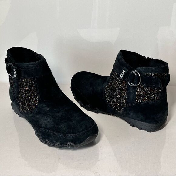 Skechers Bikers High Grade Lite Suede & Sweater Knit Ankle Boot - Picture 4 of 7